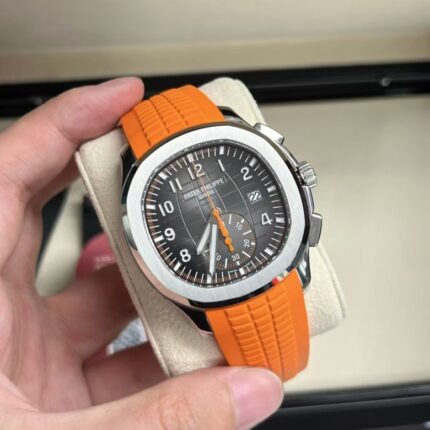 💖Limited discount💖Lastday Promotion💖Patek Philippe 5968A-001 Aquanaut Chronograph Steel & Orange Rubber 1